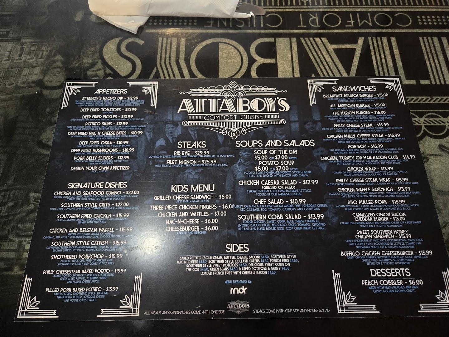 Attaboys Comfort cuisine